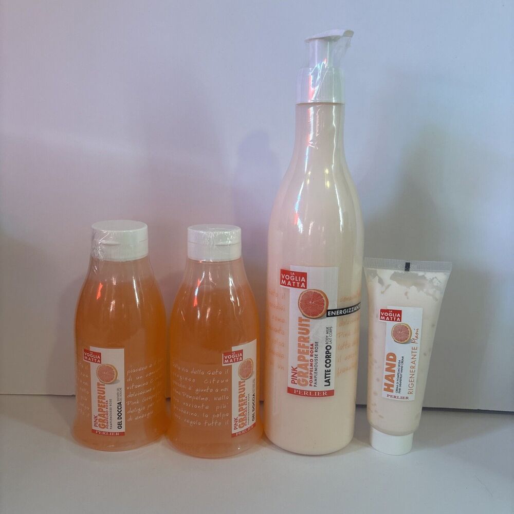 Perlier La Voglia Matta Pink Grapefruit Body Milk, Shower Gel (x2), Hand Cream